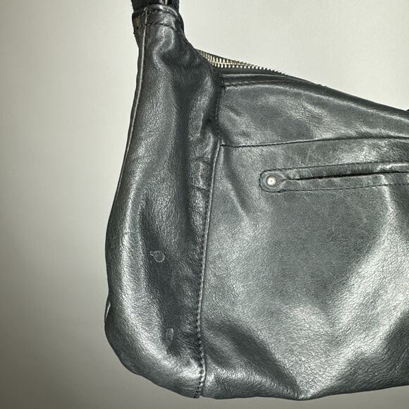 Vintage B. Makowsky Black Leather Shoulder Bag Hobo Tote Medium Leopard EUC 90s - Picture 6 of 15